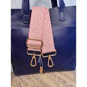 Crossbody Purse Woven Pink Tan Bag Strap Guitar Strap NEW